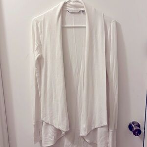 Athleta White Open-Front Cardigan